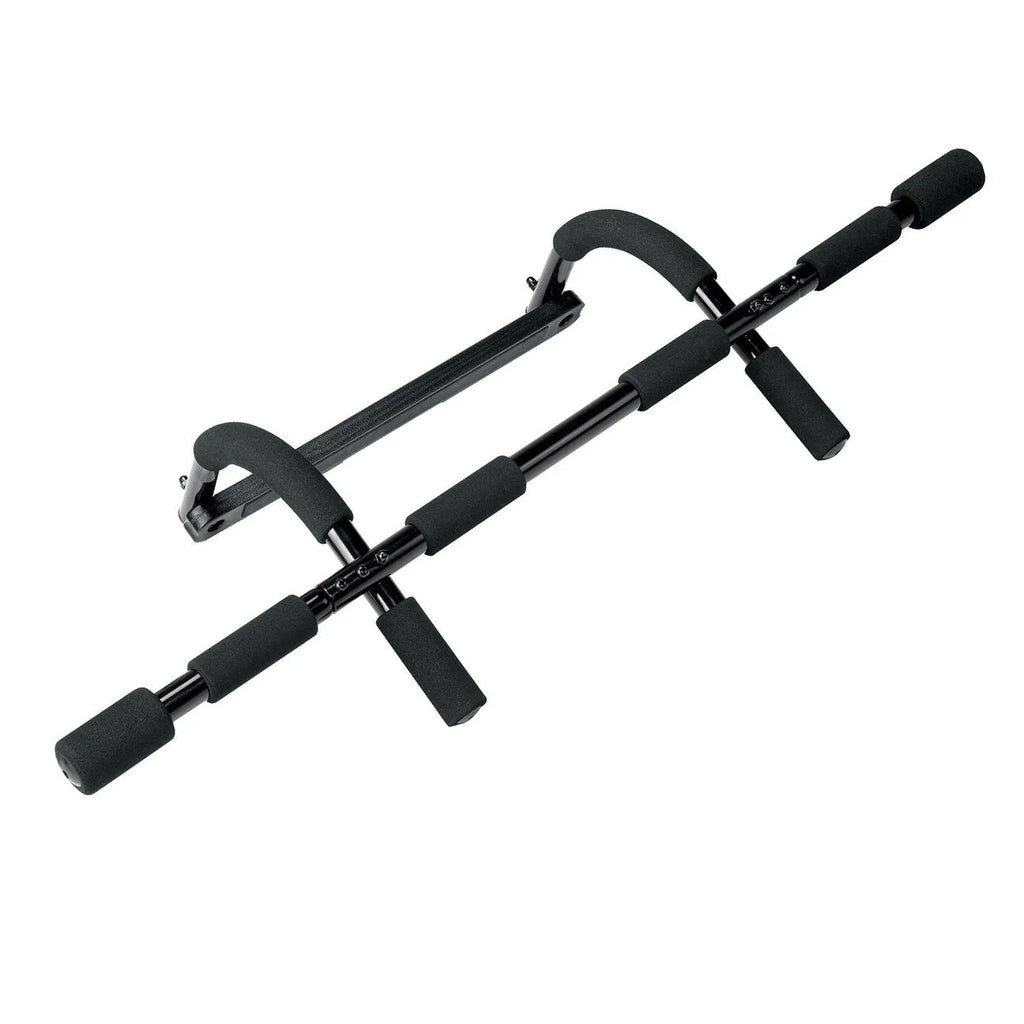 Black steel indoor pull-up bar for home gyms, dimensions 92.5cm x 41cm x 23cm