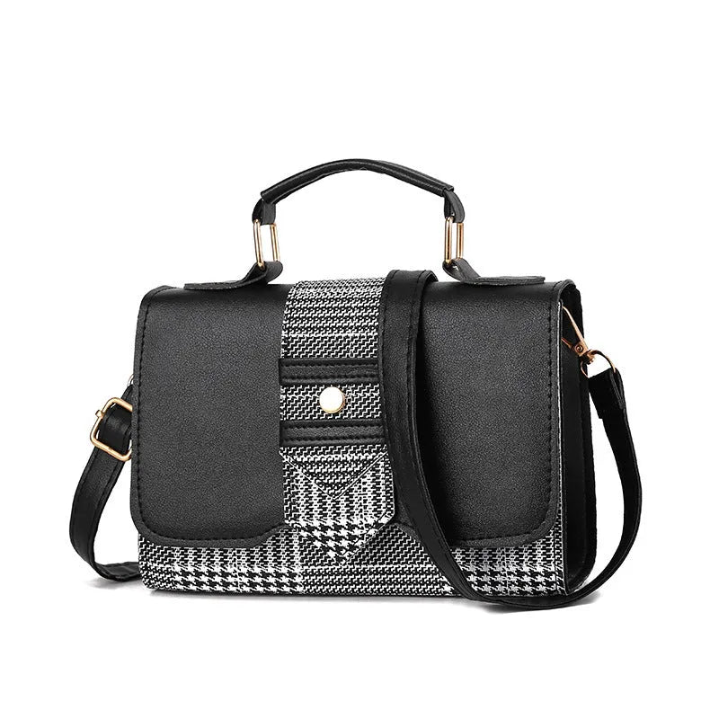 Fashion woman handbag PU soft shoulder bag in Black colour with polyester lining