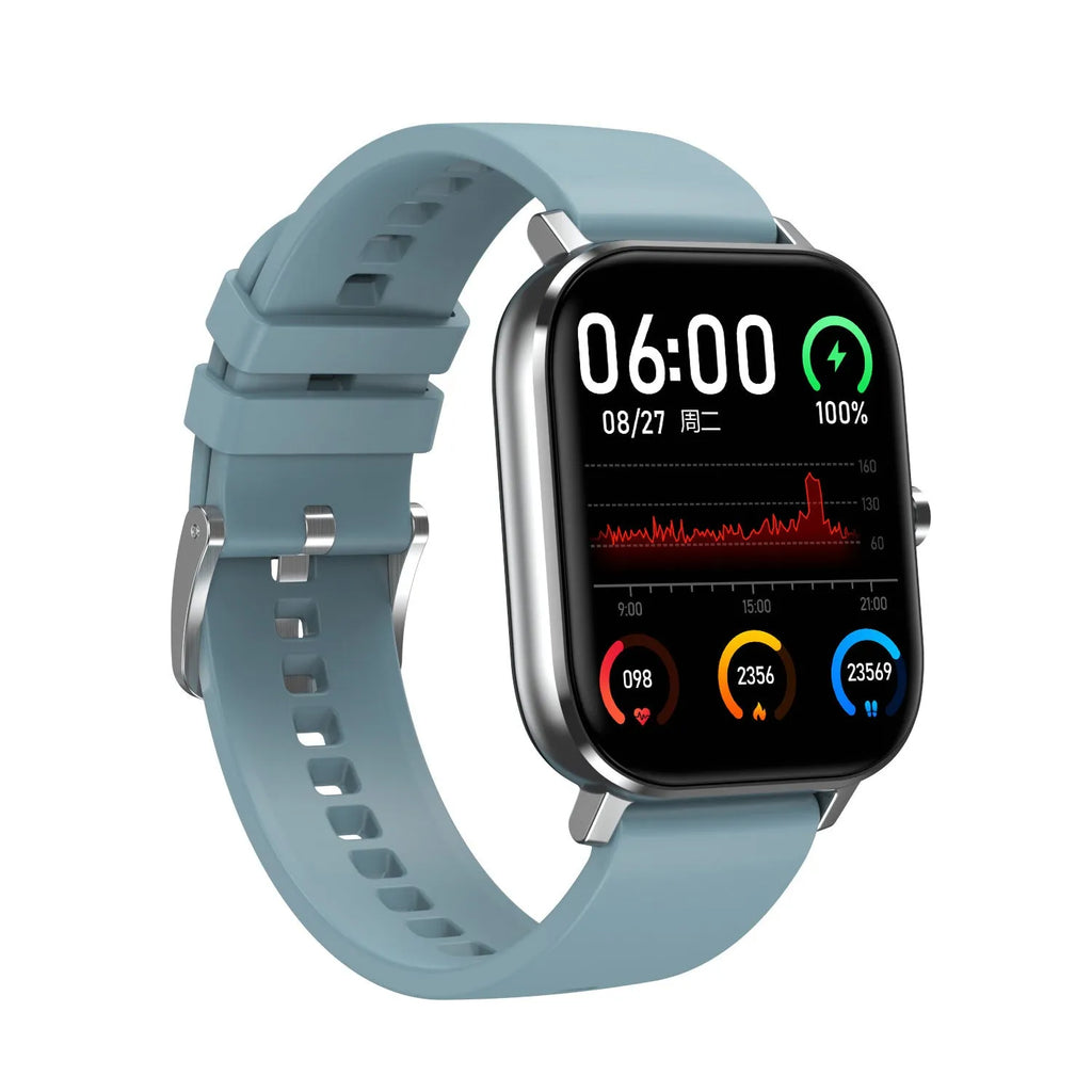 Smart health bracelet with 1.54-inch screen showing ECG graph, worn on wrist with silicone strap.