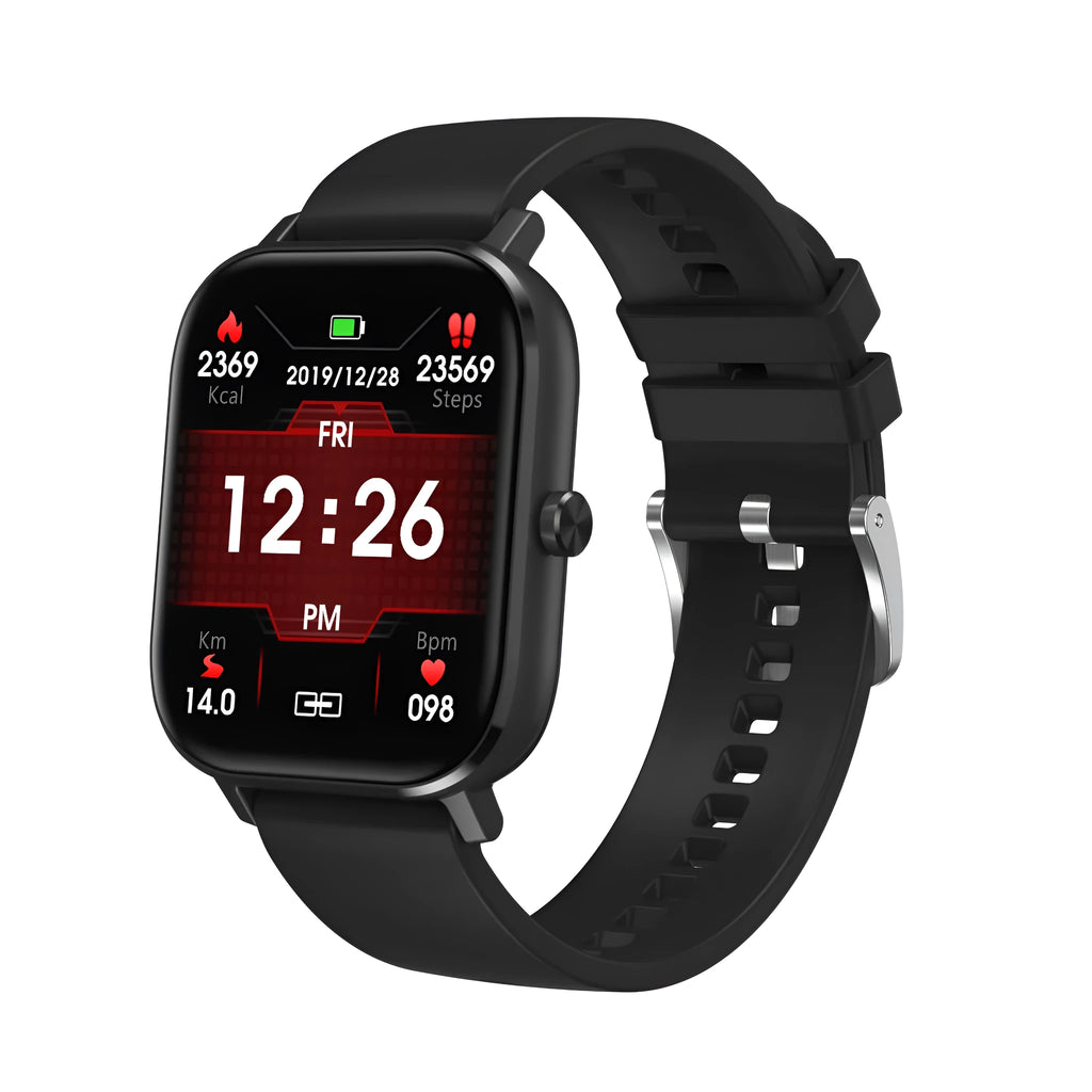 Smart health bracelet with 1.54-inch screen showing ECG graph, worn on wrist with silicone strap.