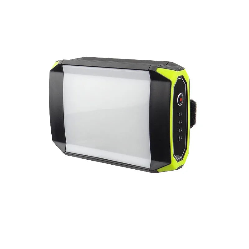 Green rechargeable camping light with aluminium alloy housing and LED bulbs