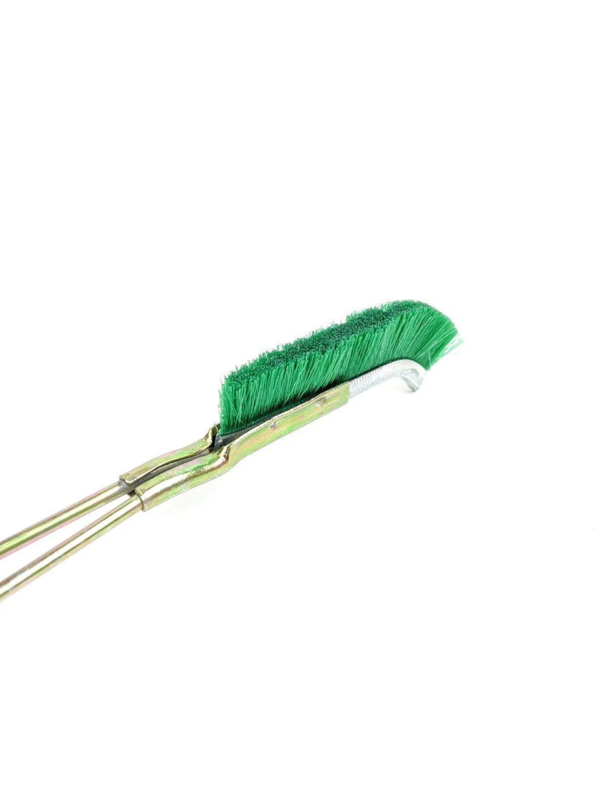 Green elbow nylon wire rust removal brush with metal handle for range hood cleaning