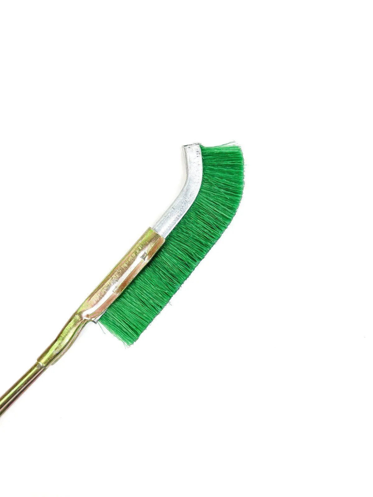 Green elbow nylon wire rust removal brush with metal handle for range hood cleaning