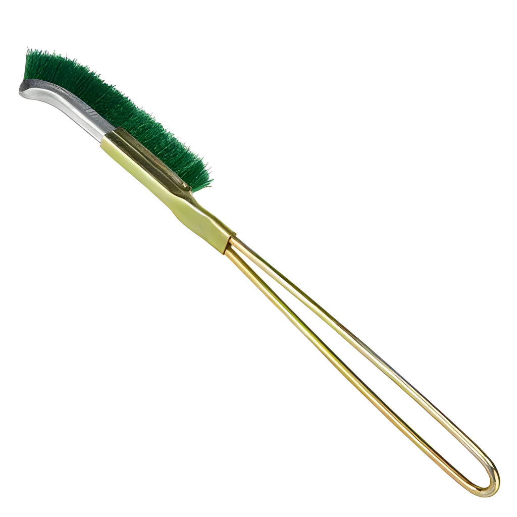 Green elbow nylon wire rust removal brush with metal handle for range hood cleaning