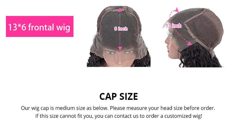 Half lace real hair wig 13x6 water wave baby hair front 10 to 30 inch lengths natural hairline