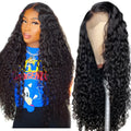 Half lace real hair wig 13x6 water wave baby hair front 10 to 30 inch lengths natural hairline