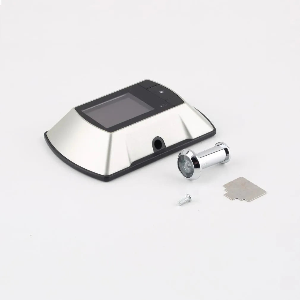 Wireless LCD visual door peephole monitor with indoor screen and outdoor camera unit.