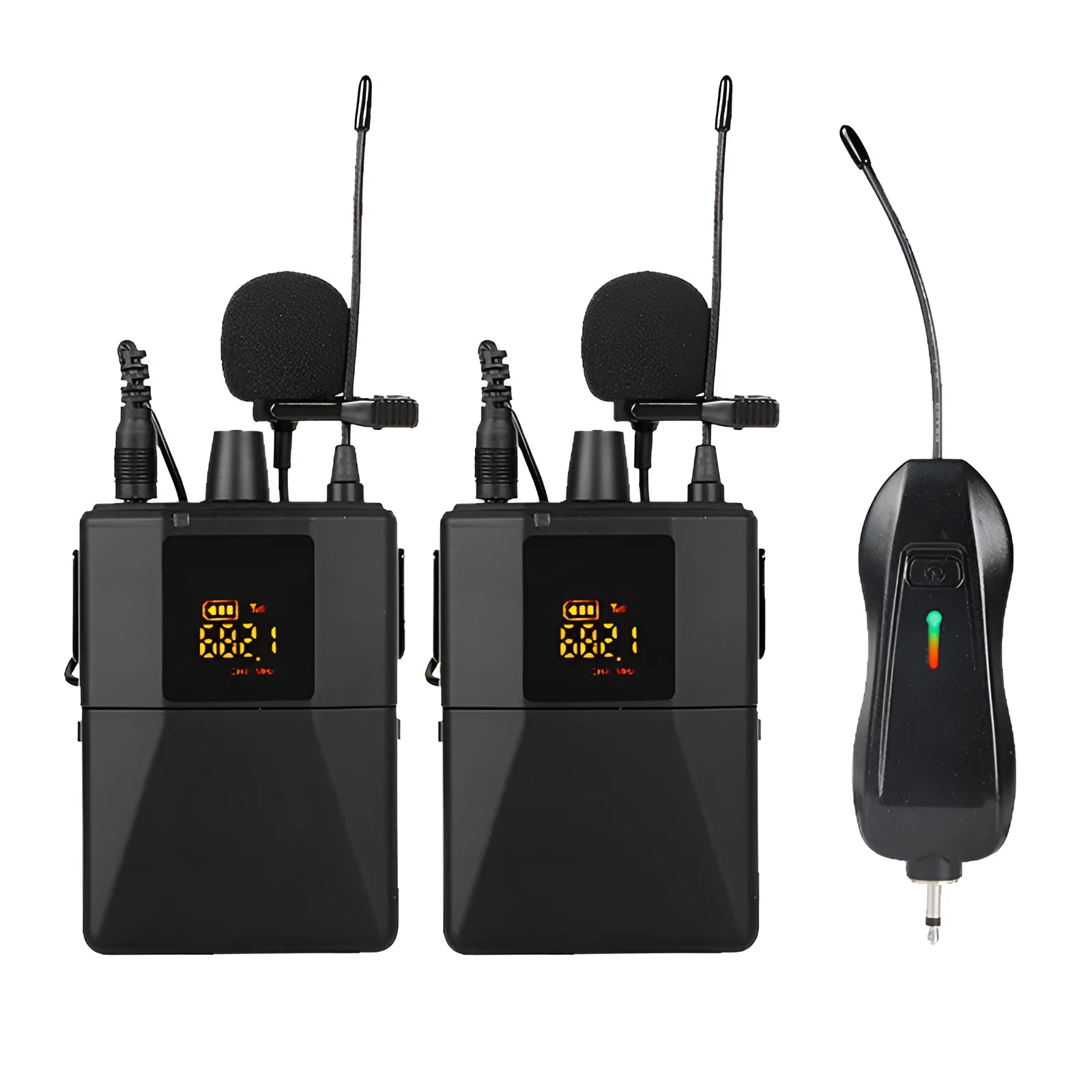 Black Little Bee X3 wireless lavalier lapel microphone with clip and USB-C port.