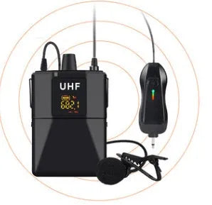 Black Little Bee X3 wireless lavalier lapel microphone with clip and USB-C port.