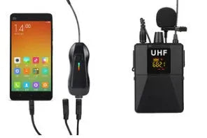 Black Little Bee X3 wireless lavalier lapel microphone with clip and USB-C port.