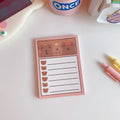 Kawaii bear memo pad notebook with cartoon cover, available in 9 colour styles including Strawberry Party and Rainbow