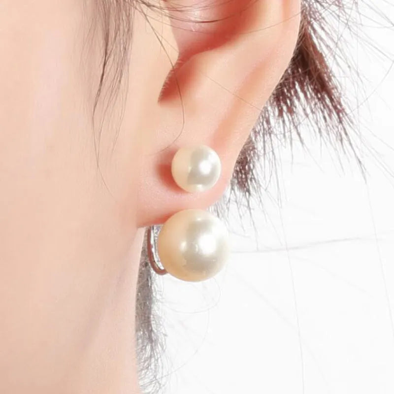 Mountain landscape ear climber earring in silver on ear