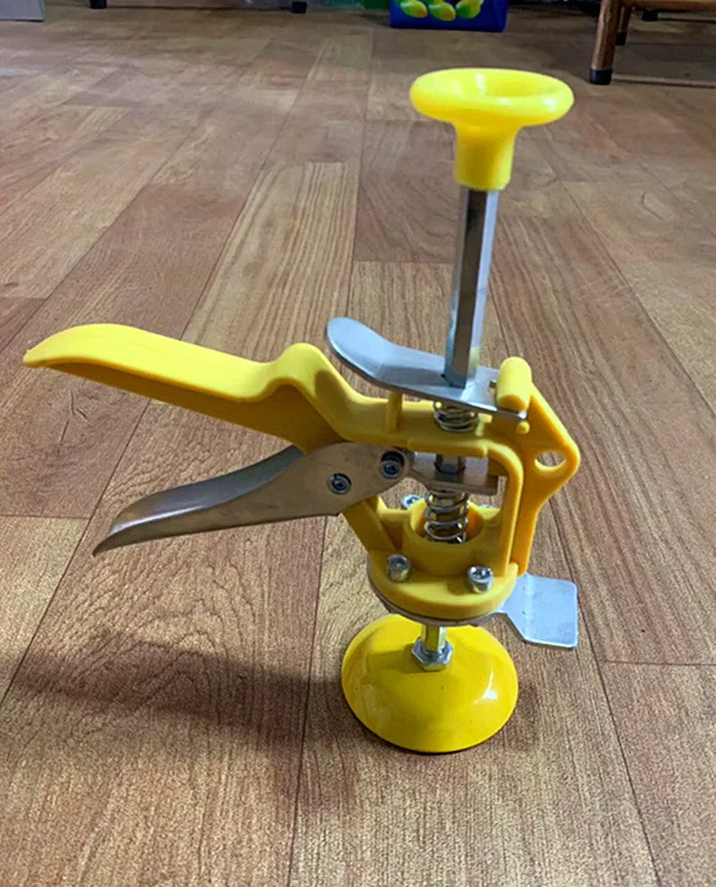 Adjustable height tile raising locator tool for concrete processing, metal alloy construction