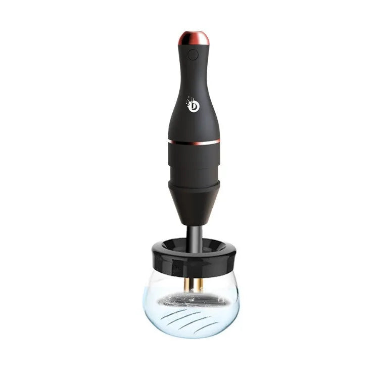 Electric makeup brush cleaner USB charging black cleaning tank and brushes