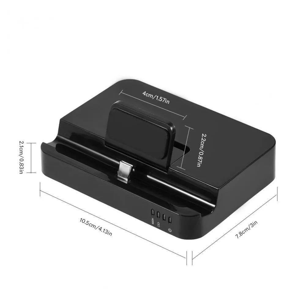 Black base HD mobile phone dock converter for connecting phones to displays