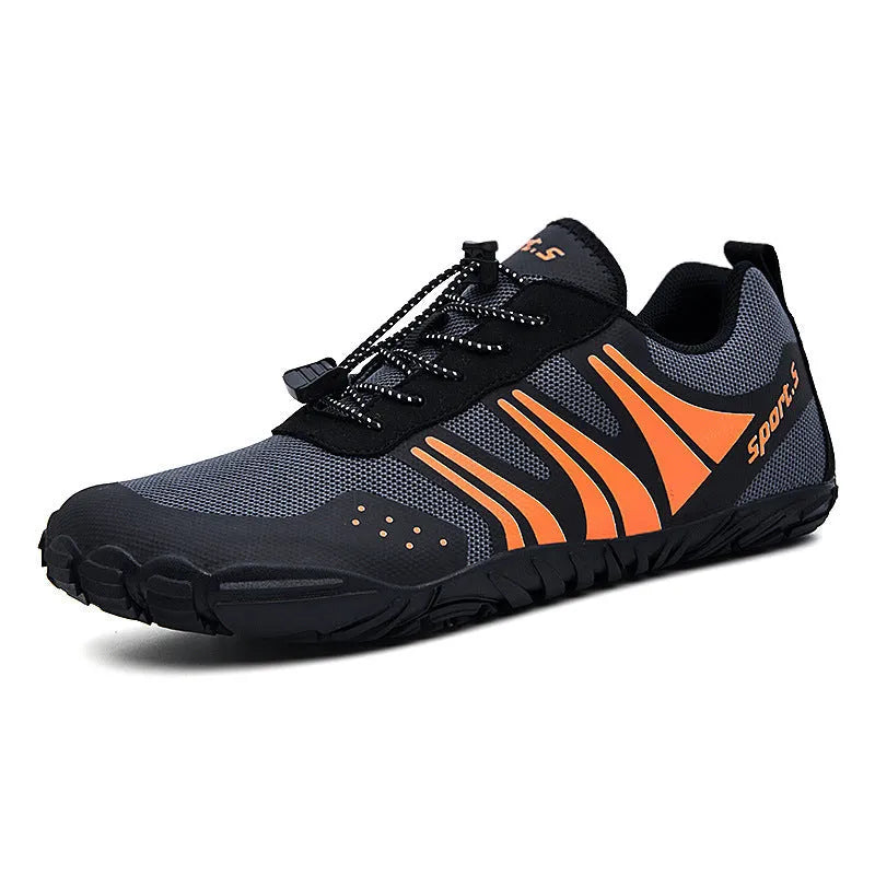 Outdoor wading shoes in red, black or orange with mesh upper and rubber sole
