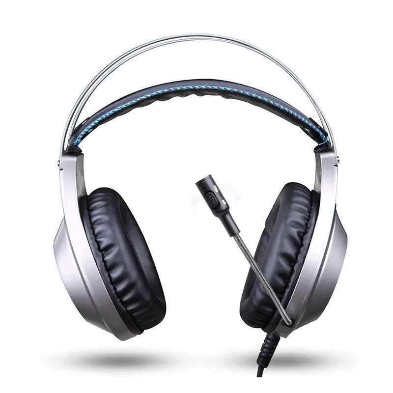 Black wired USB computer headset with head-mounted design and built-in microphone