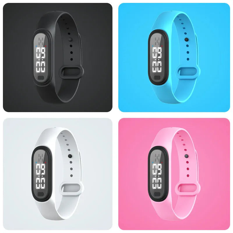Ultrasonic electronic mosquito repellent bracelet in black, white, blue, and pink colour options