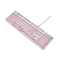 Queen Lipstick mechanical keyboard with round keys, silver base and pink backlight