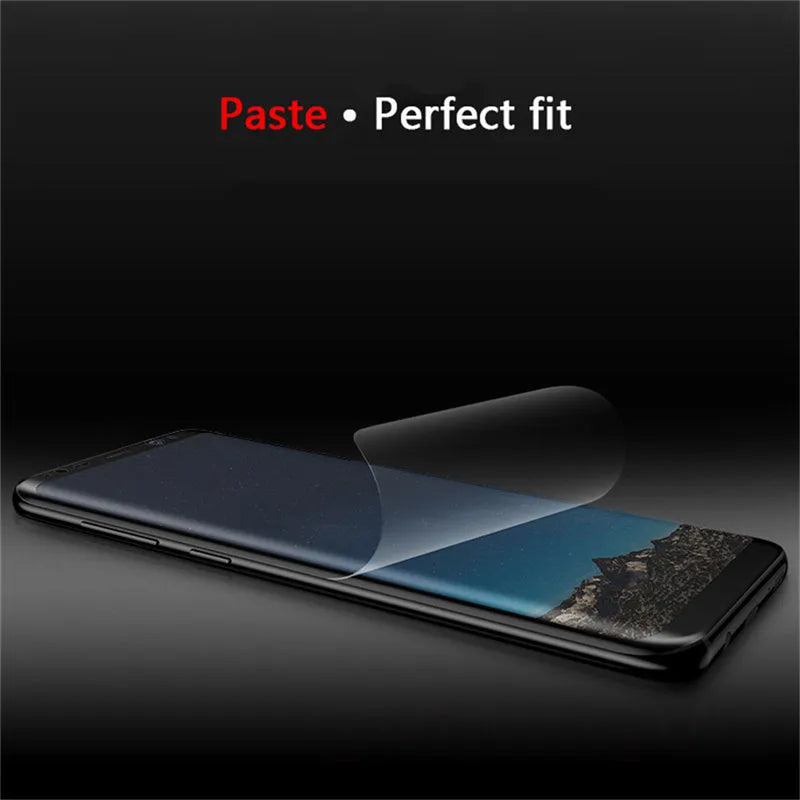 Purple Light hydraulic film screen protector for curved Samsung phones including S10, S9 and S8 models