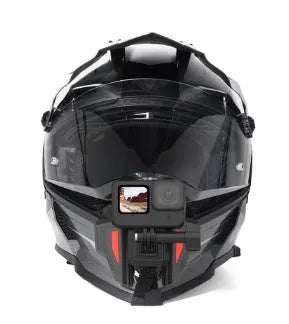 Black universal motorcycle helmet mount for action cameras with 16.5cm bracket
