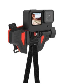 Black universal motorcycle helmet mount for action cameras with 16.5cm bracket
