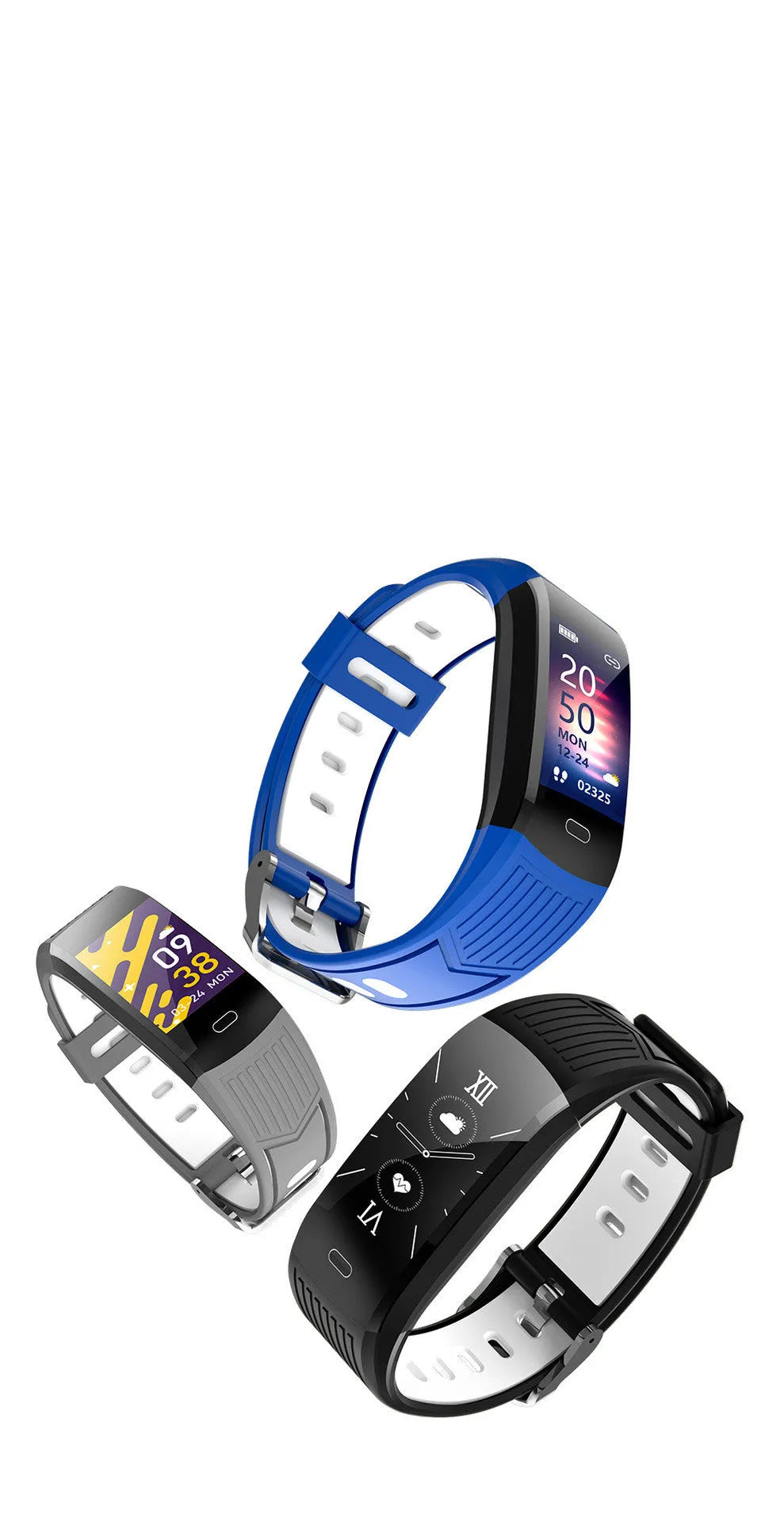 115Plus smart bracelet with 0.96 inch TFT screen weather dial and two-color strap