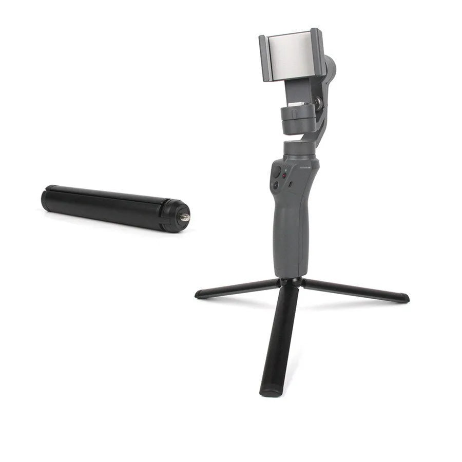 Black aluminium alloy mobile phone tripod stabiliser compatible with iPhones for handheld photography