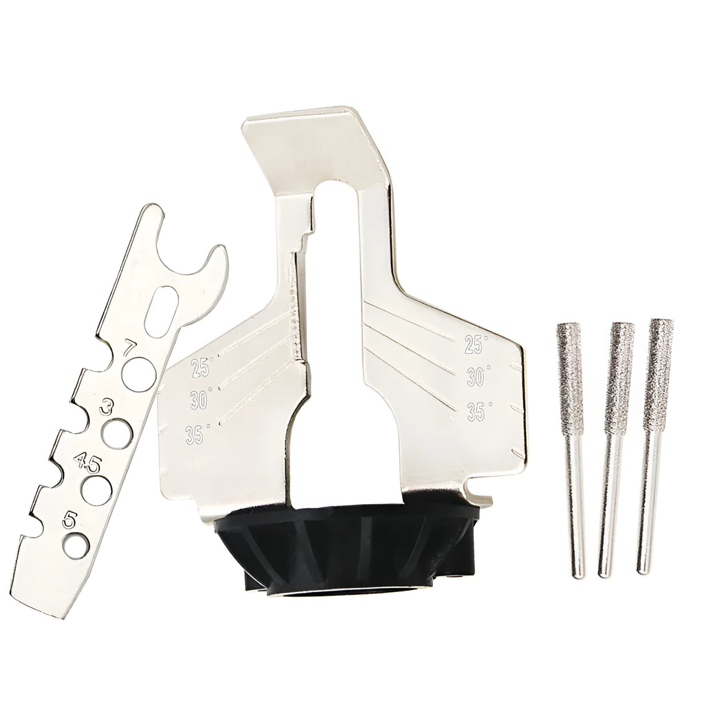 Silver electric chain grinding device accessories with metal band saw blade for mini grinders