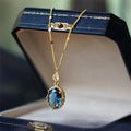 Geometric gold electroplated copper necklace with French retro jewellery design