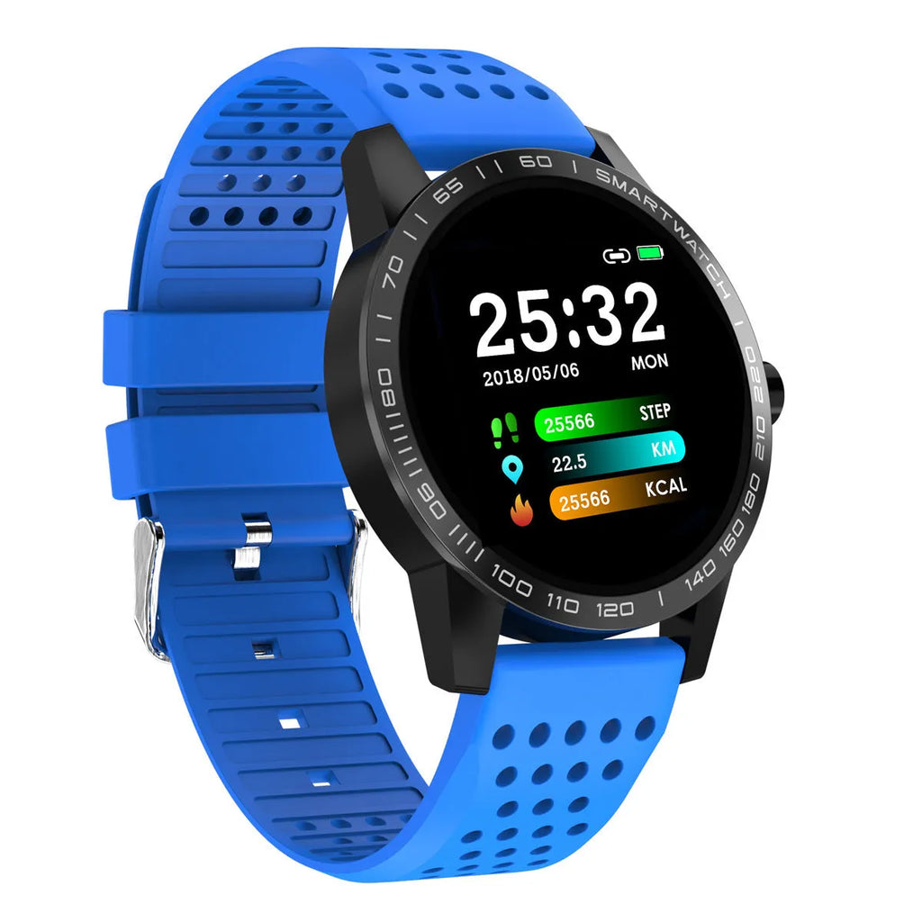 T2 smart bracelet with colour screen showing heart rate and step count display