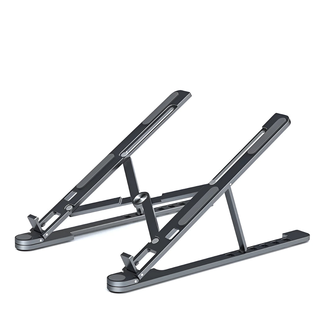 Aluminum portable laptop stand adjustable height for notebooks in silver colour