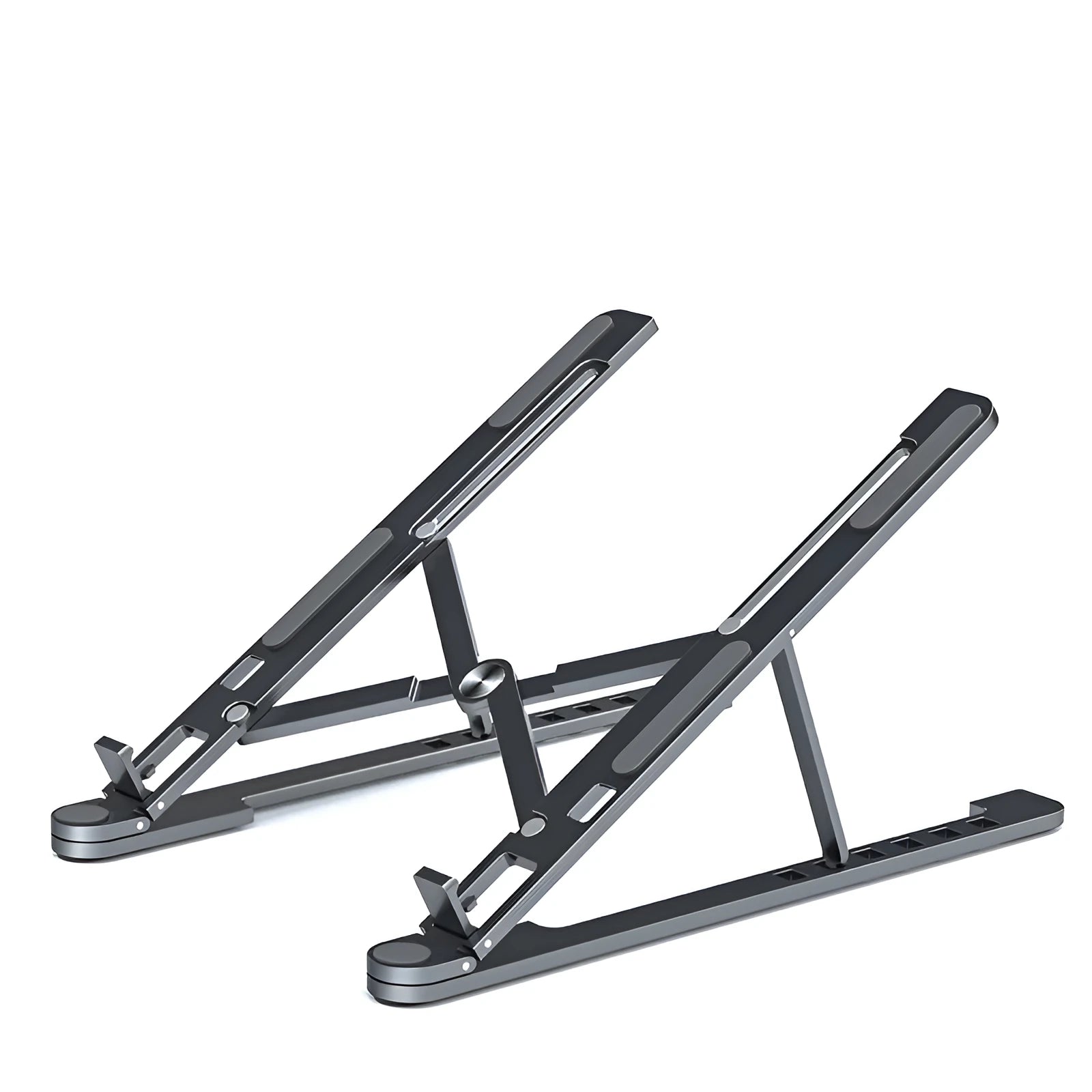 Aluminum portable laptop stand adjustable height for notebooks in silver colour