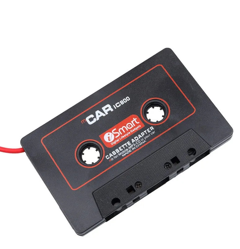 Black car cassette adapter converter with 3.5mm jack for MP3 players to car stereo systems
