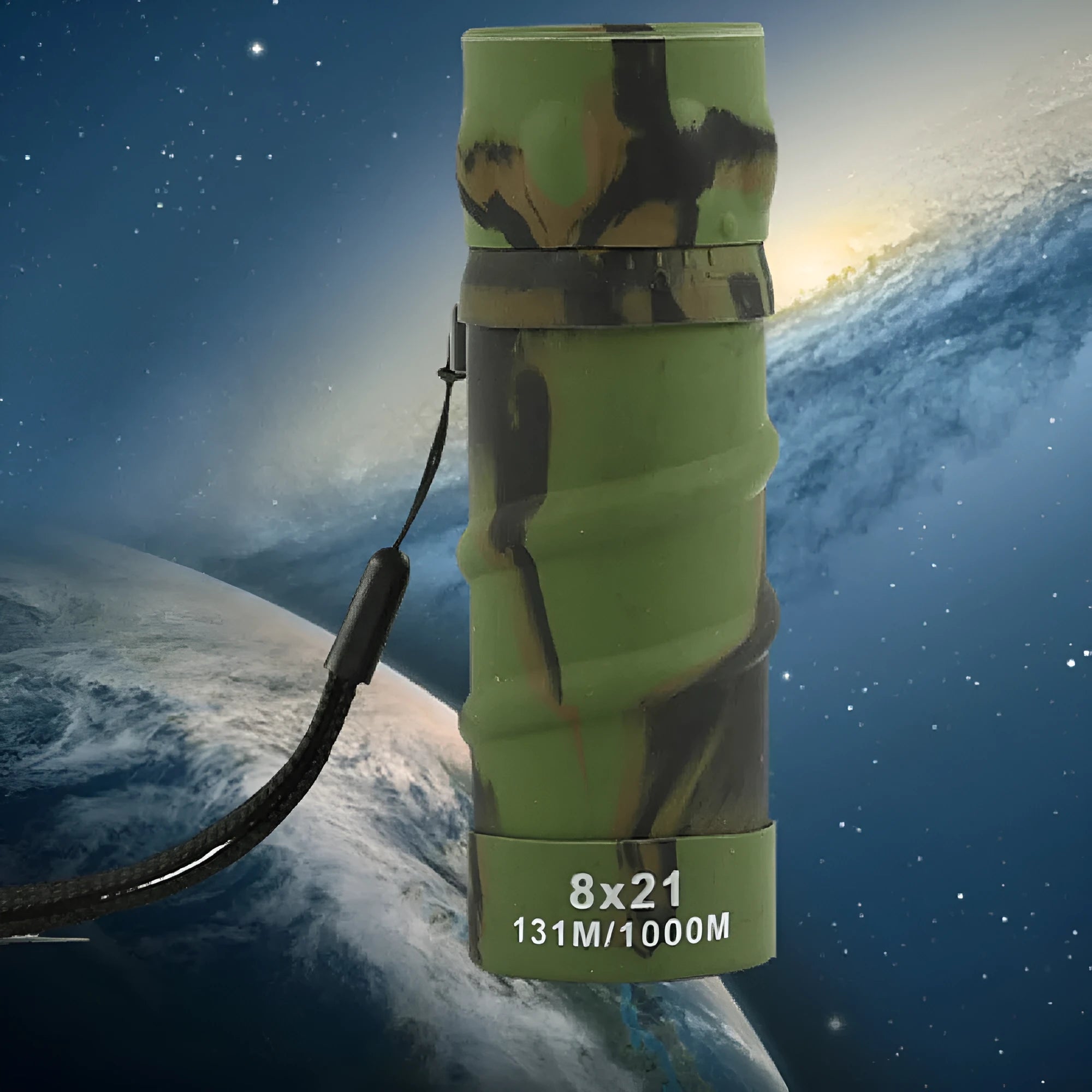 821 Oblique Rib Monoculars high power HD ordinary telescope with black finish, lanyard, and organiser case