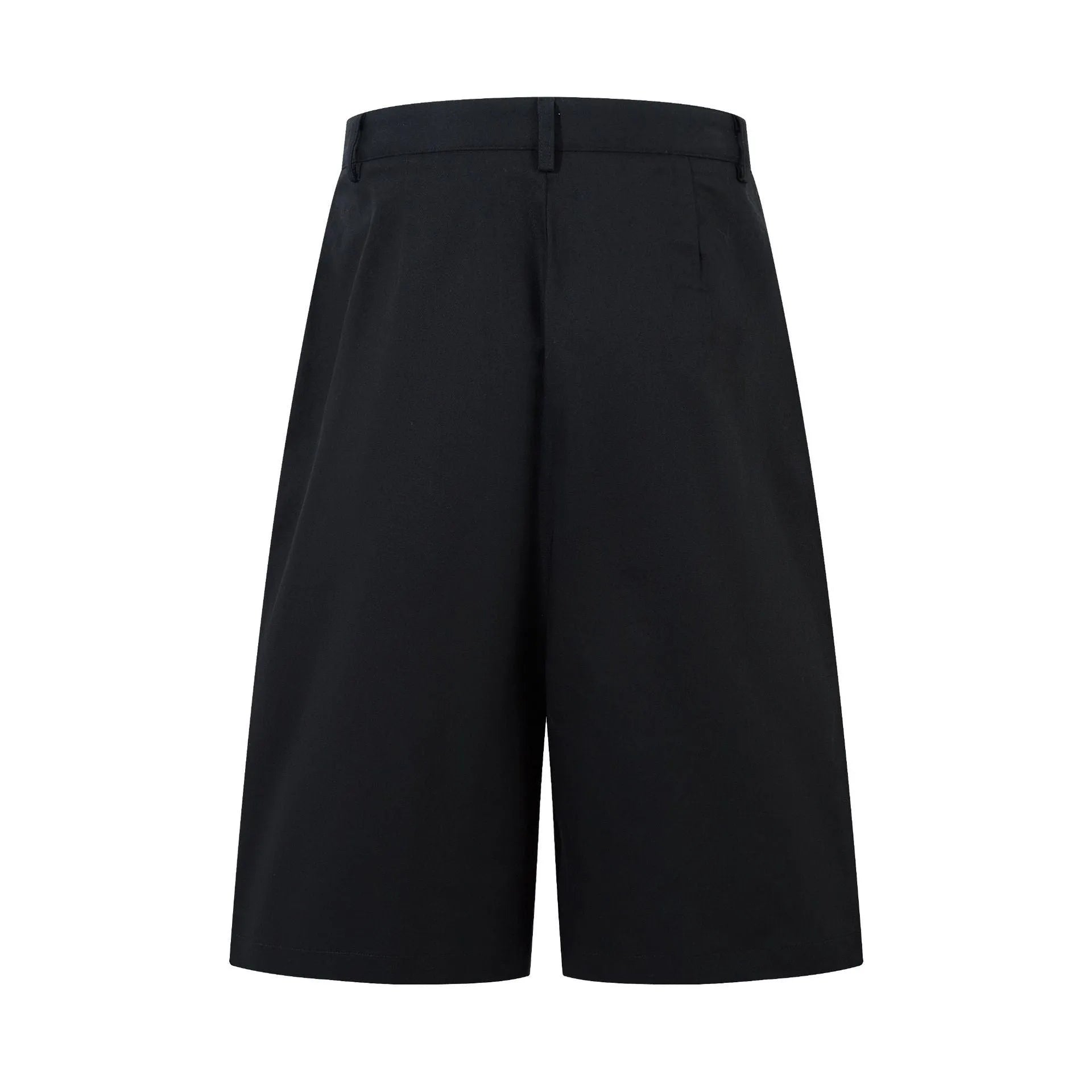 Retro wide leg straight denim trousers in black with loose fit and zip fly