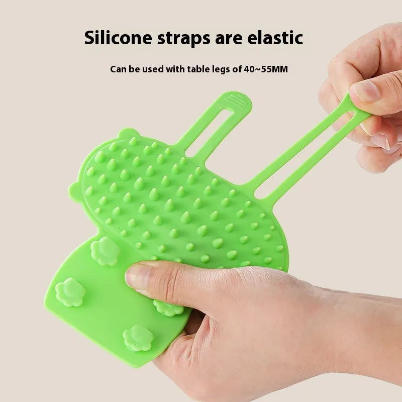 Silicone pet grooming comb with adjustable strap in assorted colours for cats and dogs