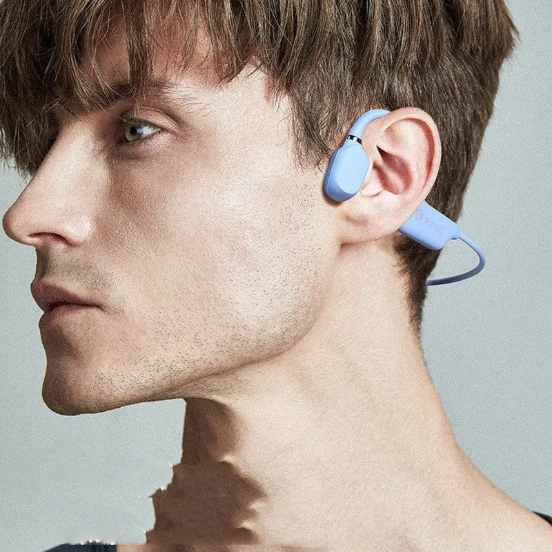 Bone conduction Bluetooth sports headphones in six colours including China red and haze blue