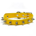 Studded dog collar with metal spikes on thickened PU leather in various colours
