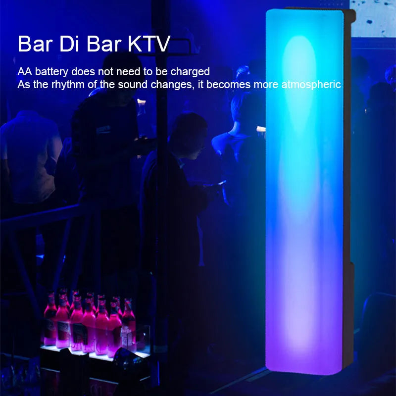 3D RGB light pick-up table top ambiance lamp in white or black shell with voice-activated rhythm lighting