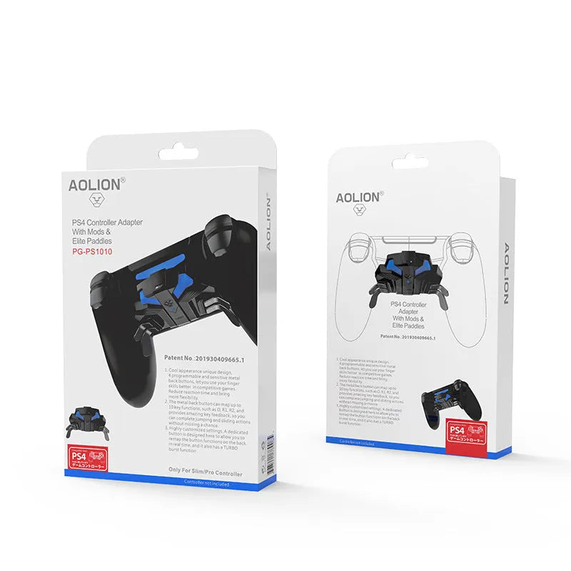 Black PS4 controller back button attachment with 3-metre cable for PS4 Slim and Pro consoles