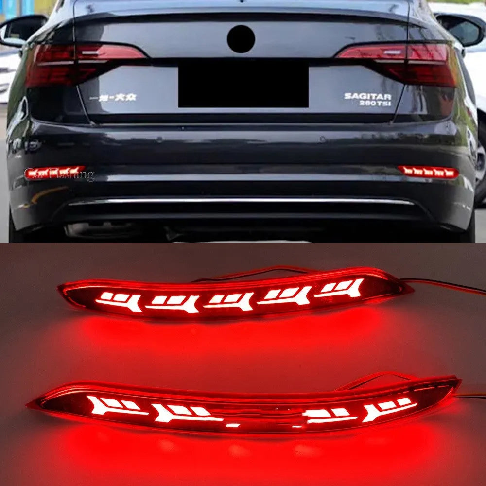 Volkswagen Sagitar rear bumper LED light with water flow illumination patterns