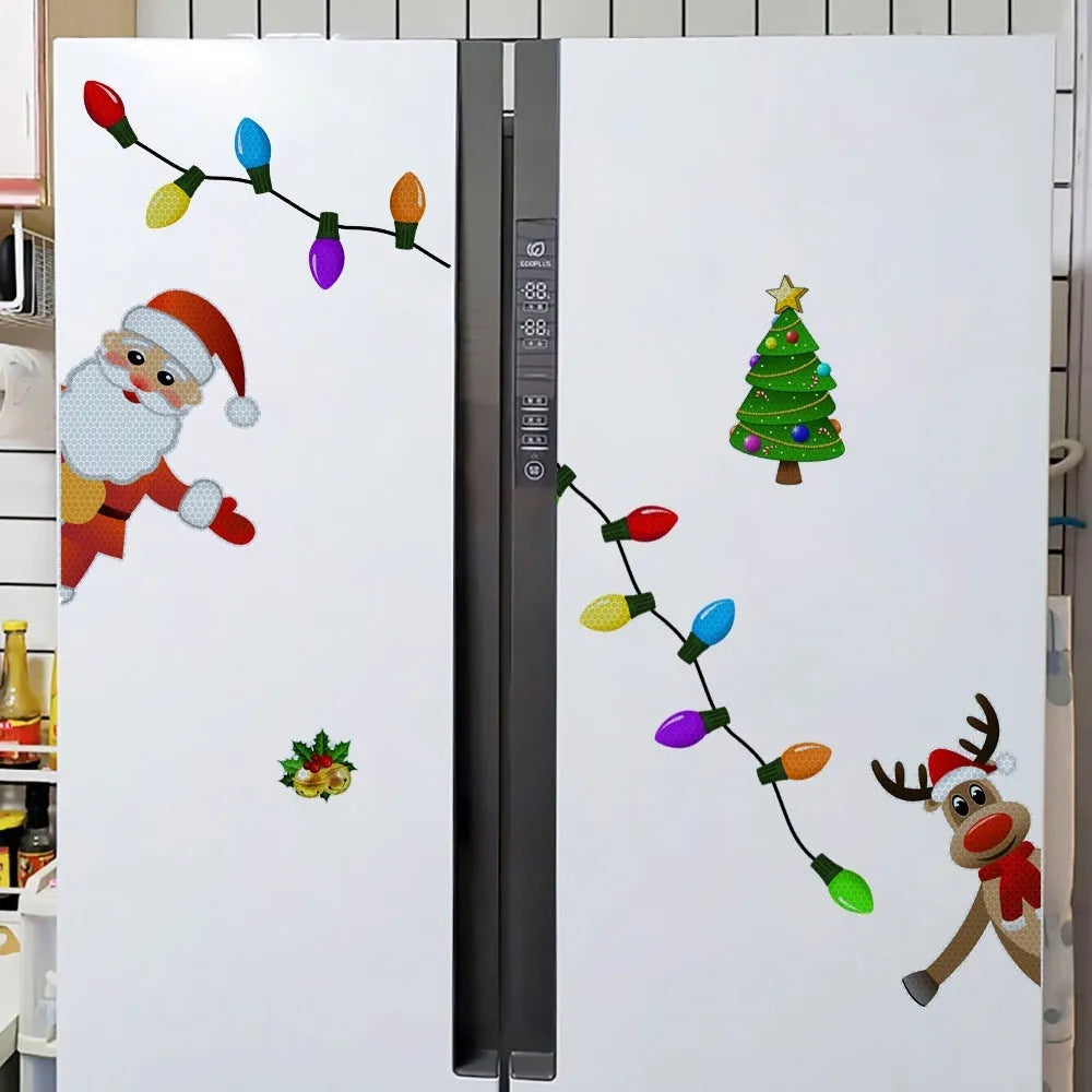 Christmas elk reflective magnetic car decoration sticker in cartoon style