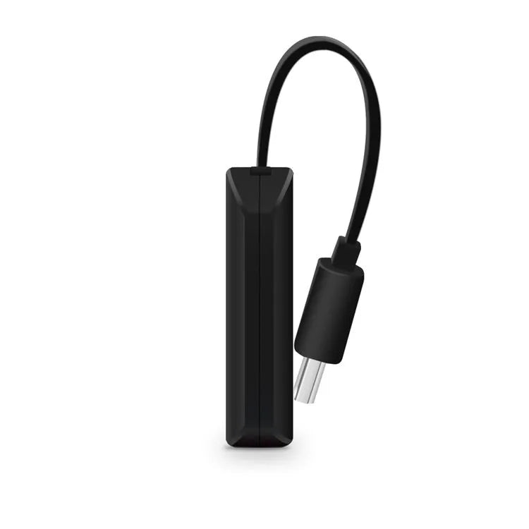 Black USB HDMI smartphone television adaptor dongle measuring 52mm by 26mm