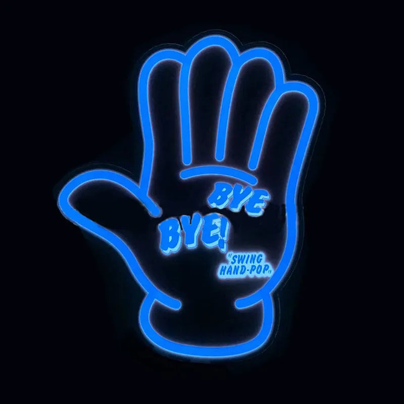 Small luminous wall stickers with various designs including words and symbols, with driver and connecting line