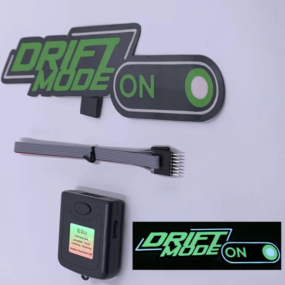 Small luminous wall stickers with various designs including words and symbols, with driver and connecting line