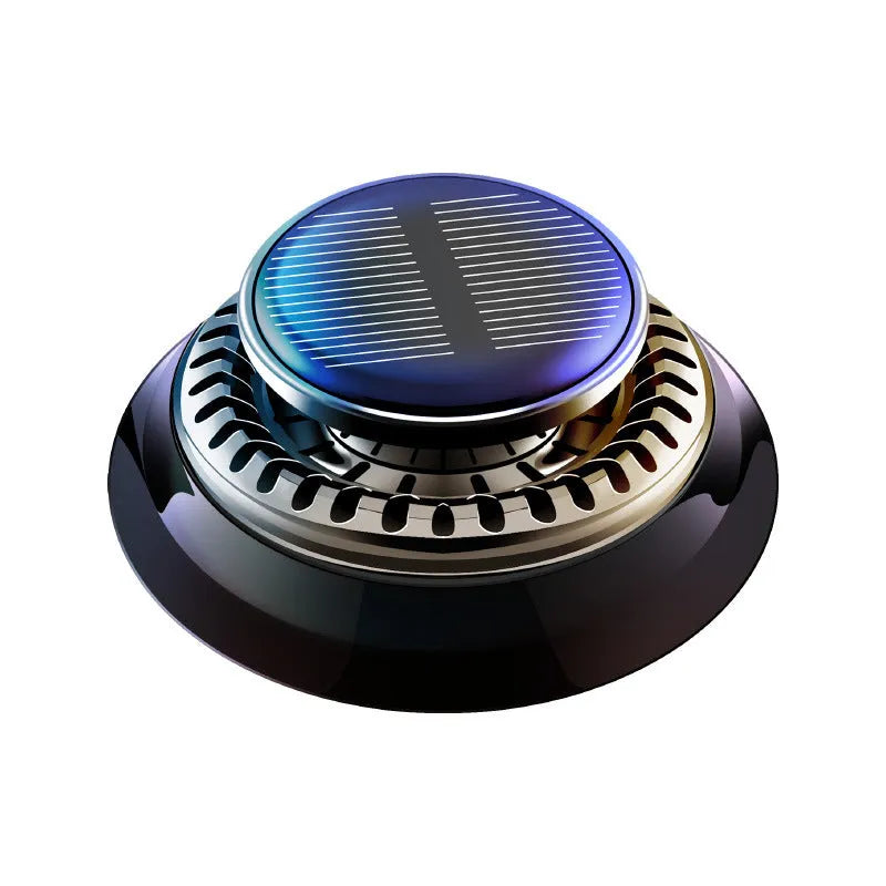 Solar electromagnetic de-icing car aromatherapy device with simple plastic design