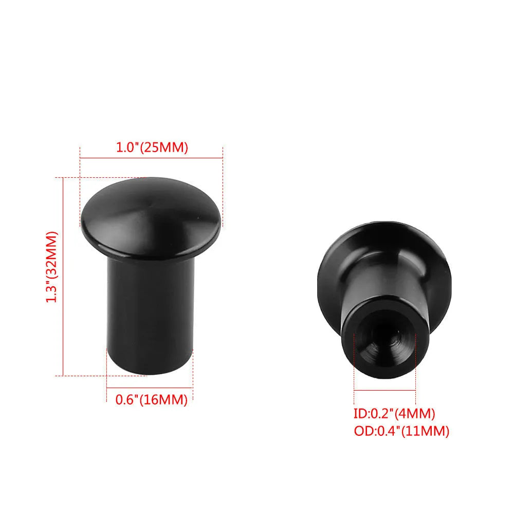 Aluminium alloy car handbrake button cap in red, blue, gold, silver, and black colour options.
