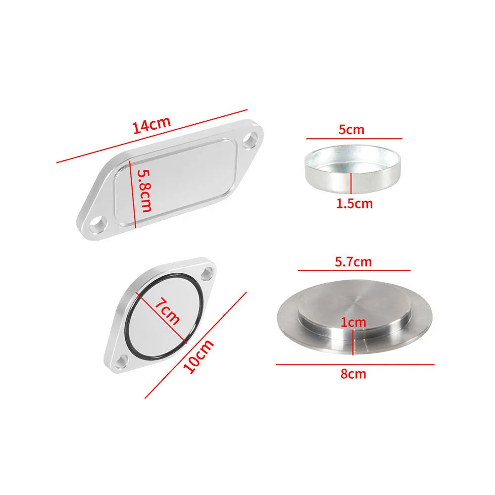 Silver aluminium alloy automotive valve cover for exhaust gas recirculation plug systems