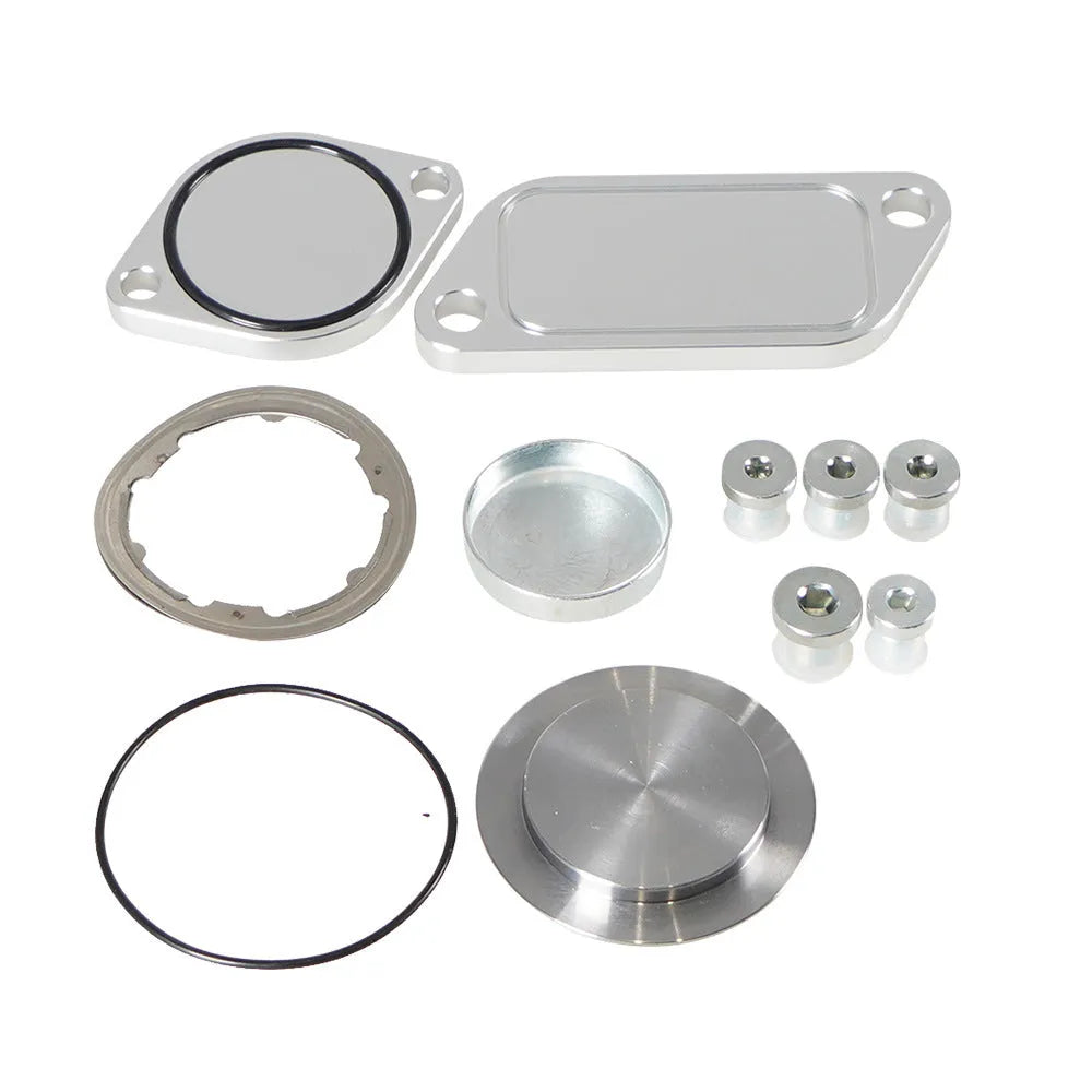 Silver aluminium alloy automotive valve cover for exhaust gas recirculation plug systems